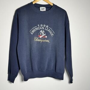 1998 Yankees American League Champions Sweatshirt‎ Lee Sport Blue Size M